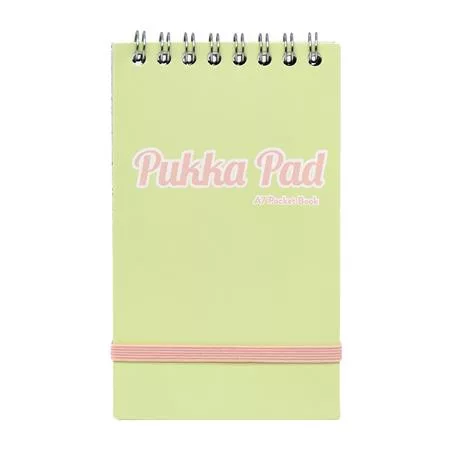 Jegyzetfüzet, spirálozott, A7, vonalas, 50 lap, PUKKA PAD "Pastel", vegyes színek