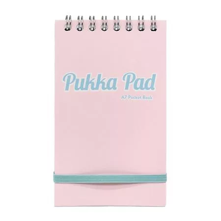 Jegyzetfüzet, spirálozott, A7, vonalas, 50 lap, PUKKA PAD "Pastel", vegyes színek