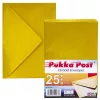 Boríték, C6, enyvezett, PUKKA PAD "Gold", arany