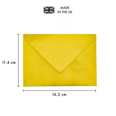 Boríték, C6, enyvezett, PUKKA PAD "Gold", arany