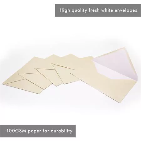 Boríték, C6, enyvezett, PUKKA PAD "Fresh White", elefántcsont fehér