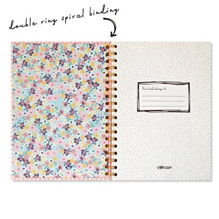 Spirálfüzet, B5, vonalas, 80 lap, FSC, PUKKA PAD "Carpe Diem", rózsaszín kockás