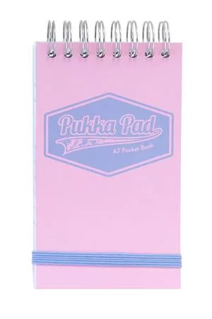 Jegyzetfüzet, spirálozott, A7, vonalas, 50 lap, PUKKA PAD "Pastel", vegyes színek