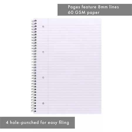 Spirálfüzet, A4, vonalas, 80 lap, PUKKA PAD "Unipad Essentials Jotta", vegyes