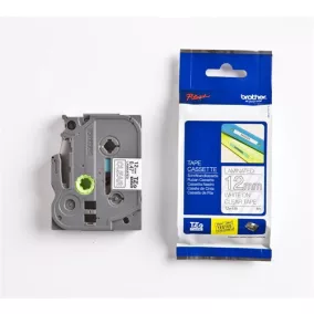   Feliratozógép szalag, 12 mm x 8 m, BROTHER, "TZe-135", víztiszta-fehér