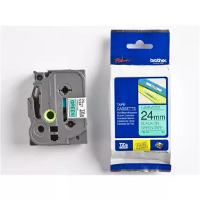   Feliratozógép szalag, 24 mm x 8 m, BROTHER, "TZe-751" zöld-fekete