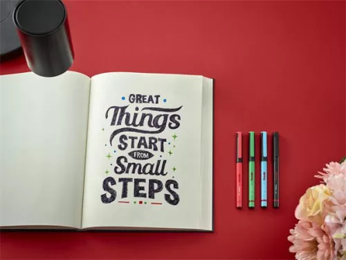 Tűfilc készlet, 0,4 mm, ROTRING "Liner", 4 különböző szín