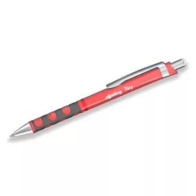   Golyóstoll, 0,8 mm, nyomógombos, tearózsa tolltest, ROTRING "Tikky", kék