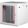 Rack szekrény, fali, 19", 12U, lapraszerelt, LANDE "PROlineB", szürke