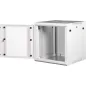   Rack szekrény, fali, 19", 12U, lapraszerelt, LANDE "PROlineB", szürke