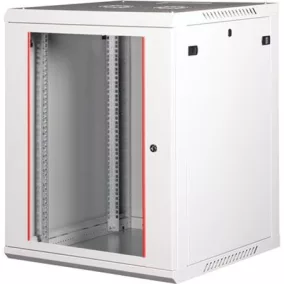   Rack szekrény, fali, 19", 15U, lapraszerelt, LANDE "PROlineB", szürke