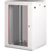 Rack szekrény, fali, 19", 18U, lapraszerelt, LANDE "PROlineB", szürke
