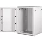   Rack szekrény, fali, 19", 18U, lapraszerelt, LANDE "PROlineB", szürke