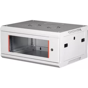   Rack szekrény, fali, 19", 4U, lapraszerelt, LANDE "PROlineB", szürke