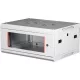 Rack szekrény, fali, 19", 4U, lapraszerelt, LANDE "PROlineB", szürke