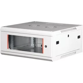   Rack szekrény, fali, 19", 4U, lapraszerelt, LANDE "PROlineB", szürke