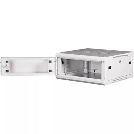 Rack szekrény, fali, 19", 4U, lapraszerelt, LANDE "PROlineB", szürke