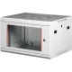 Rack szekrény, fali, 19", 6U, lapraszerelt, LANDE "PROlineB", szürke