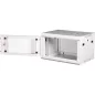   Rack szekrény, fali, 19", 6U, lapraszerelt, LANDE "PROlineB", szürke