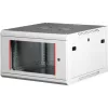 Rack szekrény, fali, 19", 6U, lapraszerelt, LANDE "PROlineB", szürke