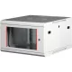 Rack szekrény, fali, 19", 6U, lapraszerelt, LANDE "PROlineB", szürke