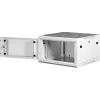 Rack szekrény, fali, 19", 6U, lapraszerelt, LANDE "PROlineB", szürke