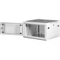   Rack szekrény, fali, 19", 6U, lapraszerelt, LANDE "PROlineB", szürke