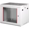 Rack szekrény, fali, 19", 9U, lapraszerelt, LANDE "PROlineB", szürke