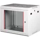 Rack szekrény, fali, 19", 9U, lapraszerelt, LANDE "PROlineB", szürke