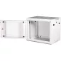   Rack szekrény, fali, 19", 9U, lapraszerelt, LANDE "PROlineB", szürke