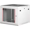 Rack szekrény, fali, 19", 9U, lapraszerelt, LANDE "PROlineB", szürke