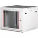 Rack szekrény, fali, 19", 9U, lapraszerelt, LANDE "PROlineB", szürke