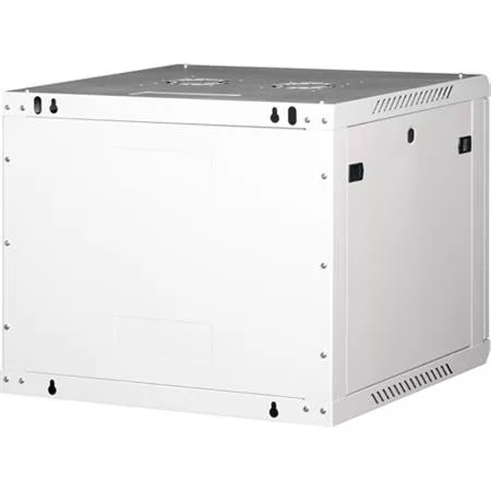 Rack szekrény, fali, 19", 9U, lapraszerelt, LANDE "PROlineB", szürke