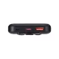   Power bank, beépített kábellel, 10.000mAh, RIVACASE "VA2211", fekete