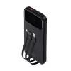 Power bank, beépített kábellel, 10.000mAh, RIVACASE "VA2211", fekete