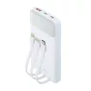 Power bank, beépített kábellel, 10.000mAh, RIVACASE "VA2211", fehér