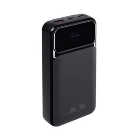   Power bank, beépített kábellel, 20.000mAh, RIVACASE "VA2221", fekete
