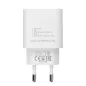   Hálózati töltő, 20W, USB-C, USB-C, USB-C/USB-C töltőkábel, RIVACASE "PS4101", fehér