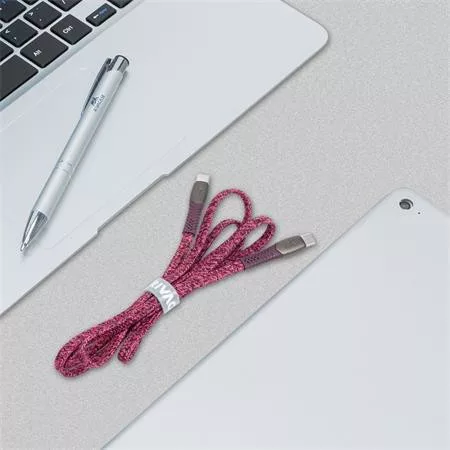 USB kábel, USB-C - USB-C, 1,2 m, RIVACASE "PS6105", piros