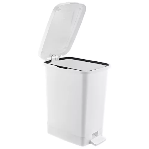 Slim Műanyag pedálos szemetes, fehér, 25L