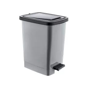   Slim Műanyag pedálos szemetes, ezüst/szürke, belső vödörrel 25L
