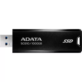   SSD (külső memória), 1TB, USB 3.2, 500/550MB/s, ADATA "SC610", fekete-piros