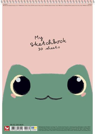 Vázlatfüzet, spirál, A4, 120 g, 30 lap, SHKOLYARYK "My Scetchbook", vegyes