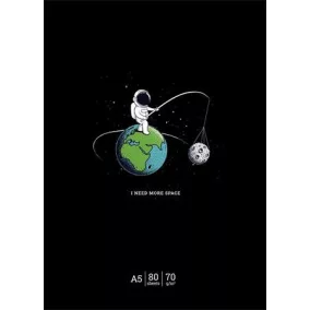   Füzet, tűzött, A5, kockás, 48 lap, SHKOLYARYK "I need more space", vegyes