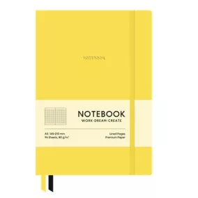   Jegyzetfüzet, A5, kockás, 96 lap, puhafedeles, SHKOLYARYK "Genius", Citrom