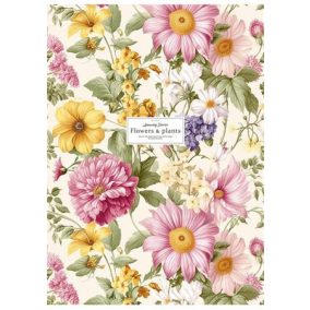   Füzet, tűzött, A4, kockás, 80 lap, SHKOLYARYK "Flowers and plants", vegyes