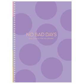   Spirálfüzet, B5, kockás, 80 lap, keményfedeles, SHKOLYARYK "No bad days", vegyes