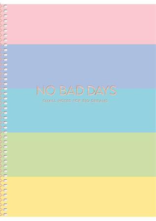 Spirálfüzet, B5, kockás, 80 lap, keményfedeles, SHKOLYARYK "No bad days", vegyes
