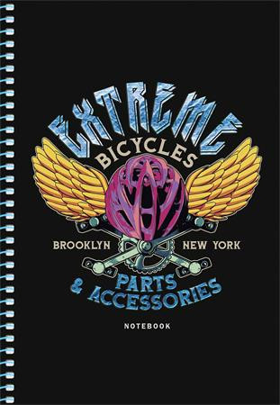 Spirálfüzet, A5, kockás, 80 lap, SHKOLYARYK " Skate board", vegyes