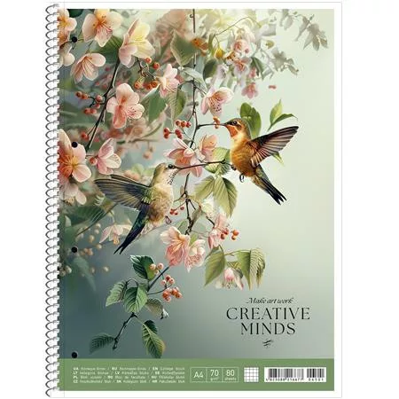 Spirálfüzet, A4, kockás, 80 lap, SHOLYARYK "College Block Creative Minds", vegyes